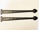 A Pair Of 18" Spear End False Door Hinge Fronts in Black Cast Iron 